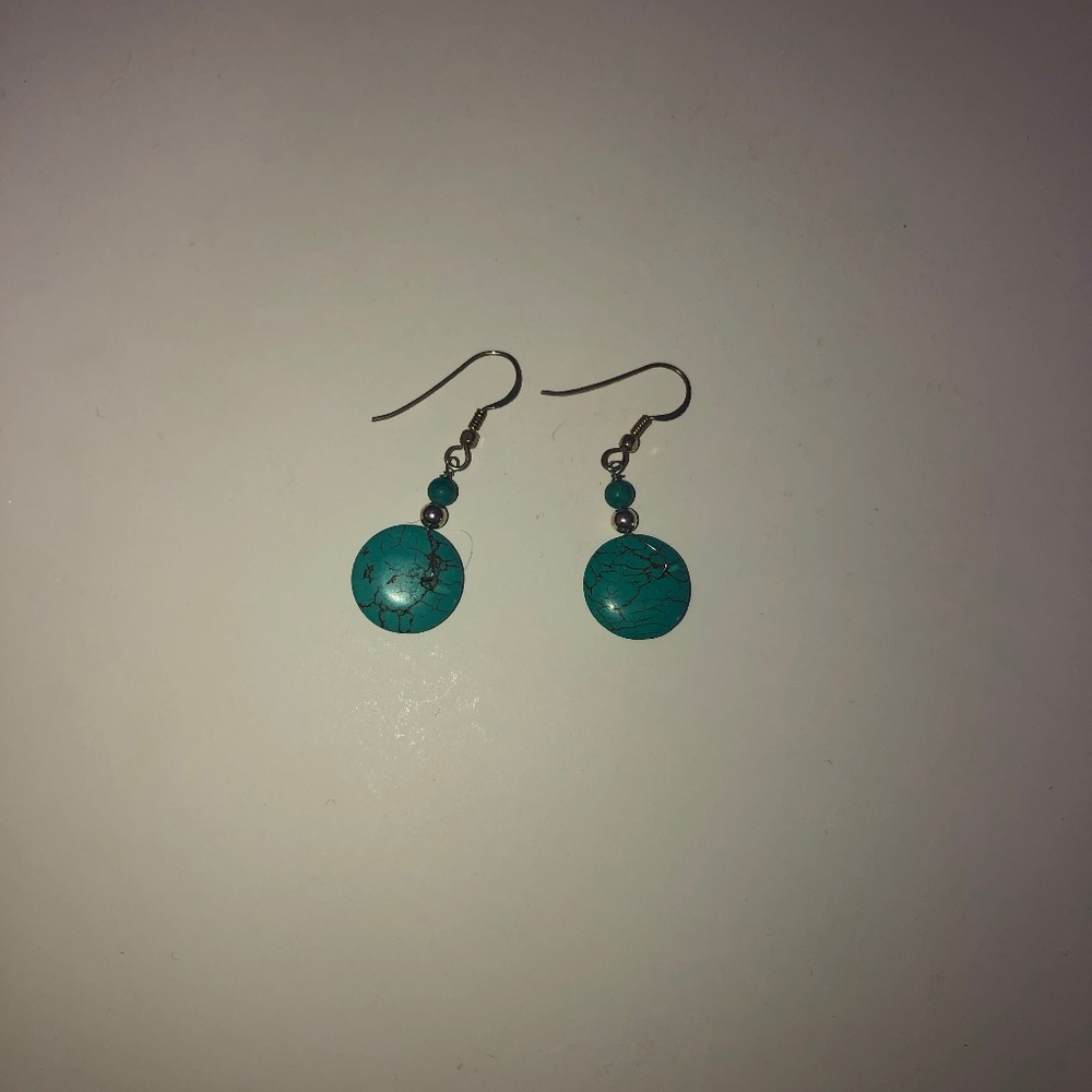 Turquoise bead earrings - Picture 1 of 1